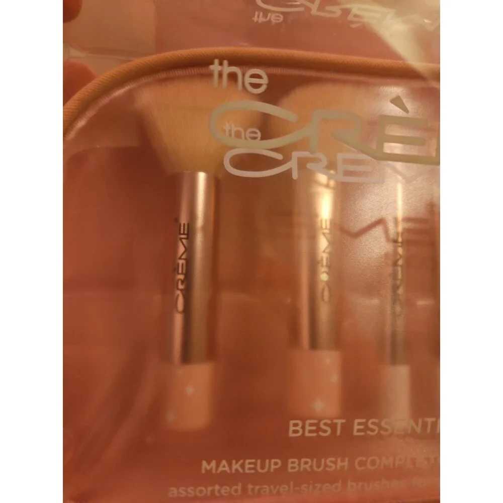 The Creme Shop 6pc Makeup Brush Travel Set w/ Bag in Pink Brand New NWT